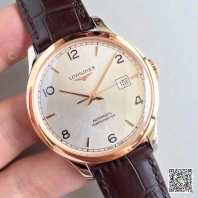Longines Record L2.820.4.76.2 1:1 Best Edition Replica Watch Swiss ETA2892 Silver Dial